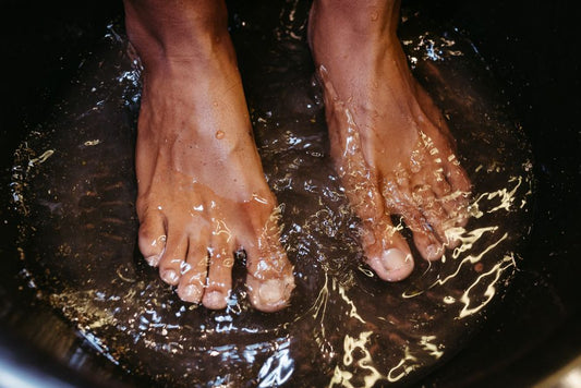 Feet soaking in a foot bath